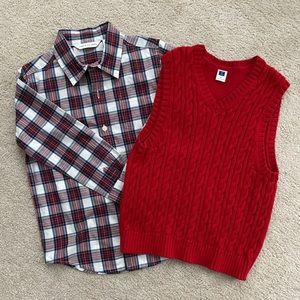 Boys Janie & Jack Size 5 Button down and vest